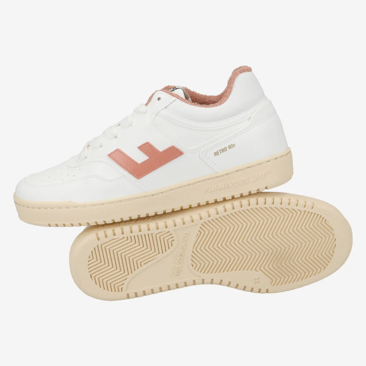 Damen Flamingos' Life Sneaker*Art.Retro 90S White Apricot Vanilla
